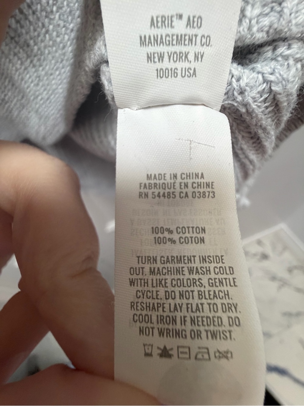 aerie Light Gray Scoop Neck Button-Front Sweater - Picture 3 of 4